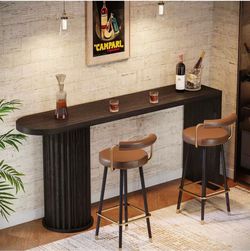 RY0373 Black 35.83 in. H Corner Counter Height Bar Pub Table Seat 4 Unit Liquor Bistro Industrial Home Kitchen Dining