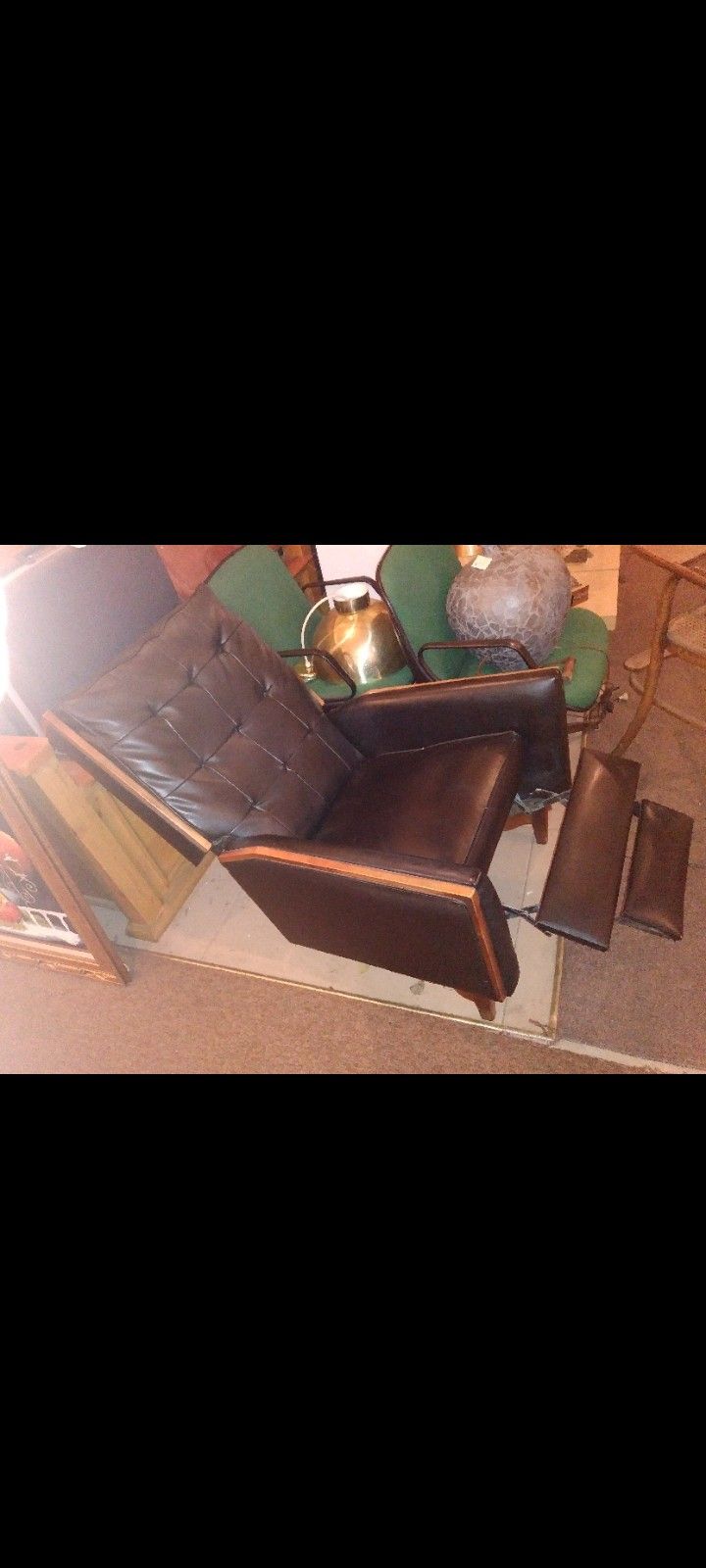 Mud Century Reclining Rocking Chair Leather Wood