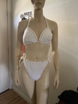 Bathing Suit White Handmade Crotchet