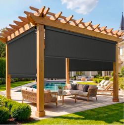 10'W X 8'H Outdoor Roller Shade for Sun & Privacy Protection