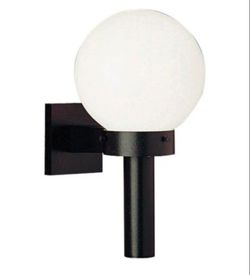 Progress Lighting Acrylic Globe 1-Light Matte Black White Shatter-Resistant Acrylic Shade Modern Outdoor Wall Lantern Light