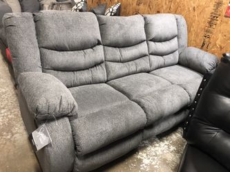 Ashley Grey Reclining Sofa & Loveseat
