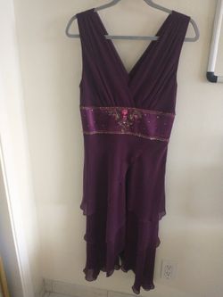 Purple Silk Sleeveless Dress - Size 10 Max and Cleo