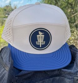 Ocean Circle Disc Golf Hat - Beige/Blue