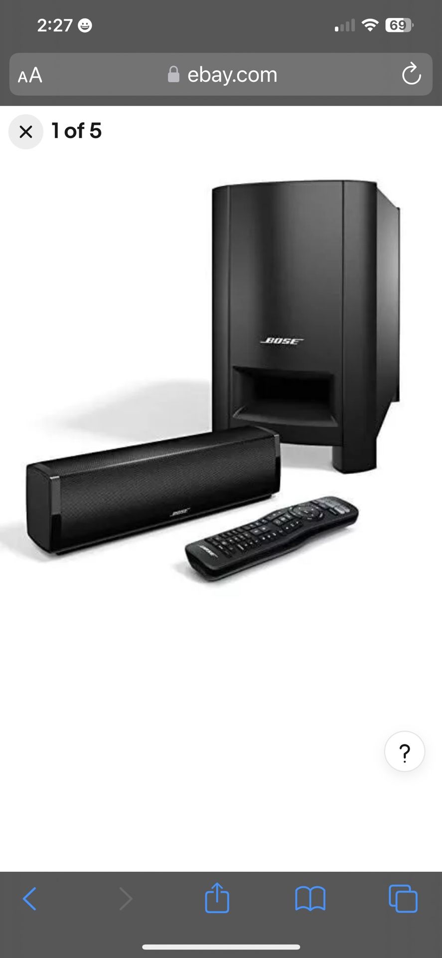 BOSE CINEMATE 15 12" SOUNDBAR ACOUSTIMASS THEATER Surround SYSTEM (contact info removed)