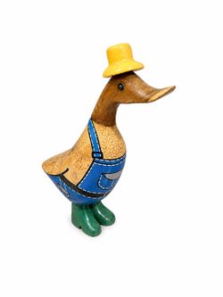 💥 Solid Wood Duck Decor 10”H Unique Decor New