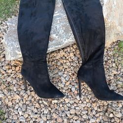 Black Knee High Boots