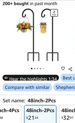 Set of two 48" garden stakes