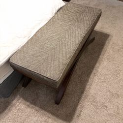 Upholstered Bench with Wood X-Base