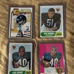 Chicago bears vintage card lot walter payton, gale sayers, dick butkus