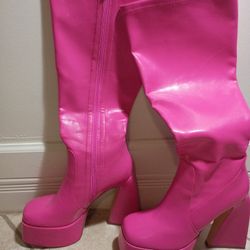 Pink platform/ thick heal Boots *Worn Once*