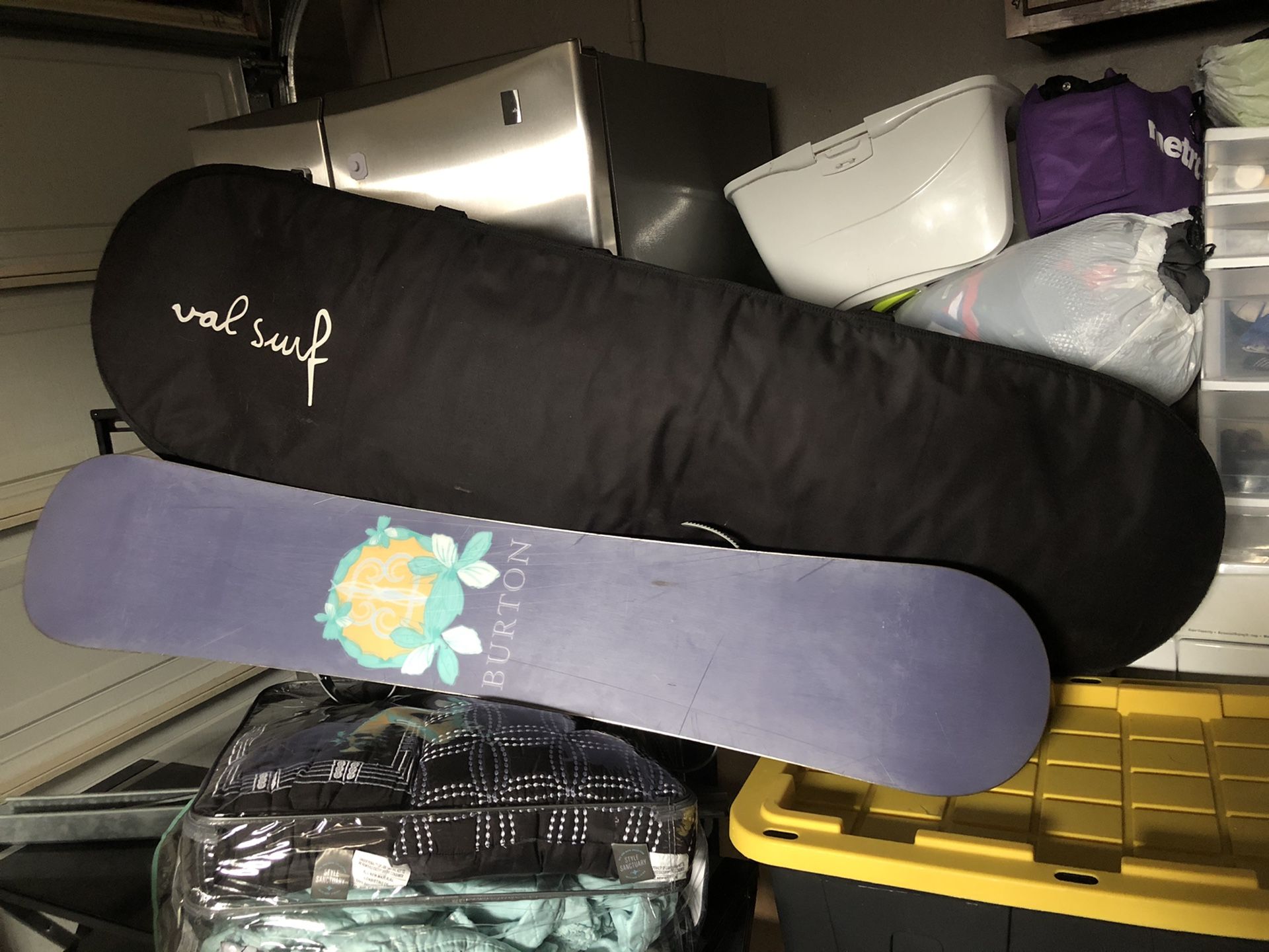 Snowboard and bag