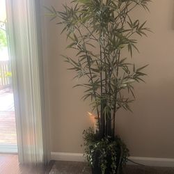 2 Faux Bamboo Trees