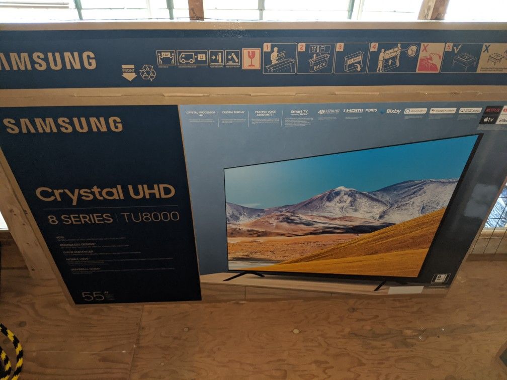 Samsung 50 inch and 55 inch TU8000 TV's. $250 for 55, $200 for 50