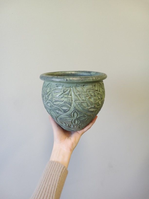 Turquoise Plant Pot With Drainage
