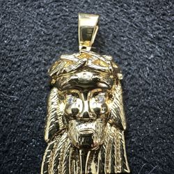 14k Mini Jesus Pendant 
