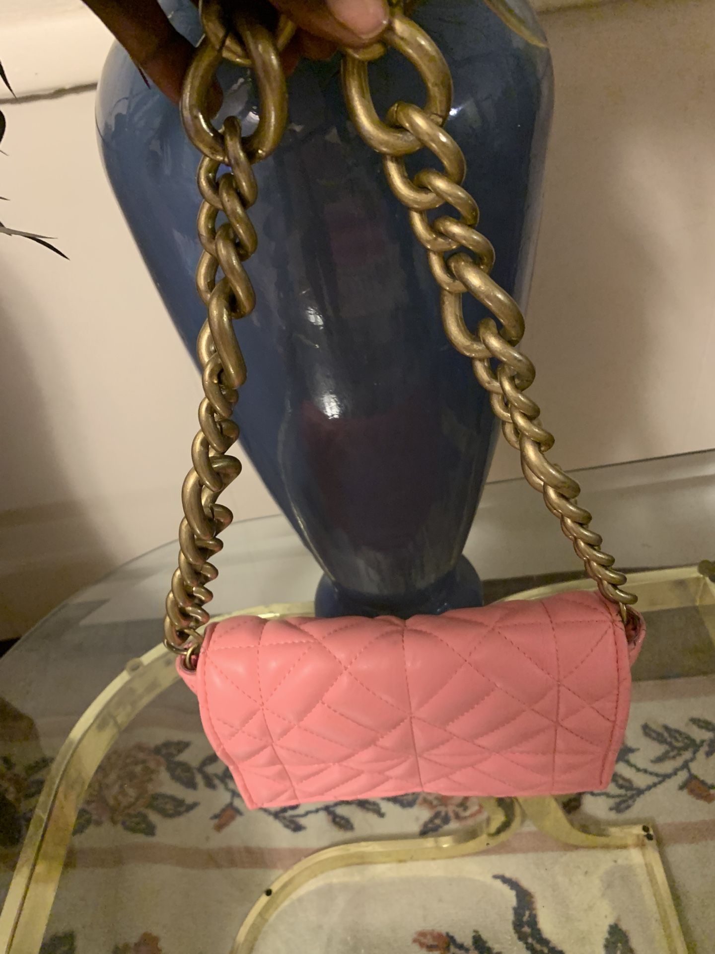 ZARA- Quilted Chain Shoulder Bag In Pink!!!