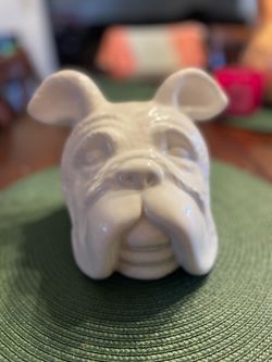 Ceramic sculpture decorative home accent English bulldog French bulldog vase