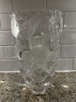 Mid-Century Modern Type Lead-Free Crystal Quartz Glass Vase 