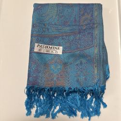 New | Limited Edition: Aqua Pastel Multicolor Pashmina Shawl