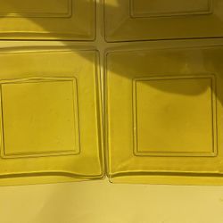 Amber Colored SQUARE Dinner plates