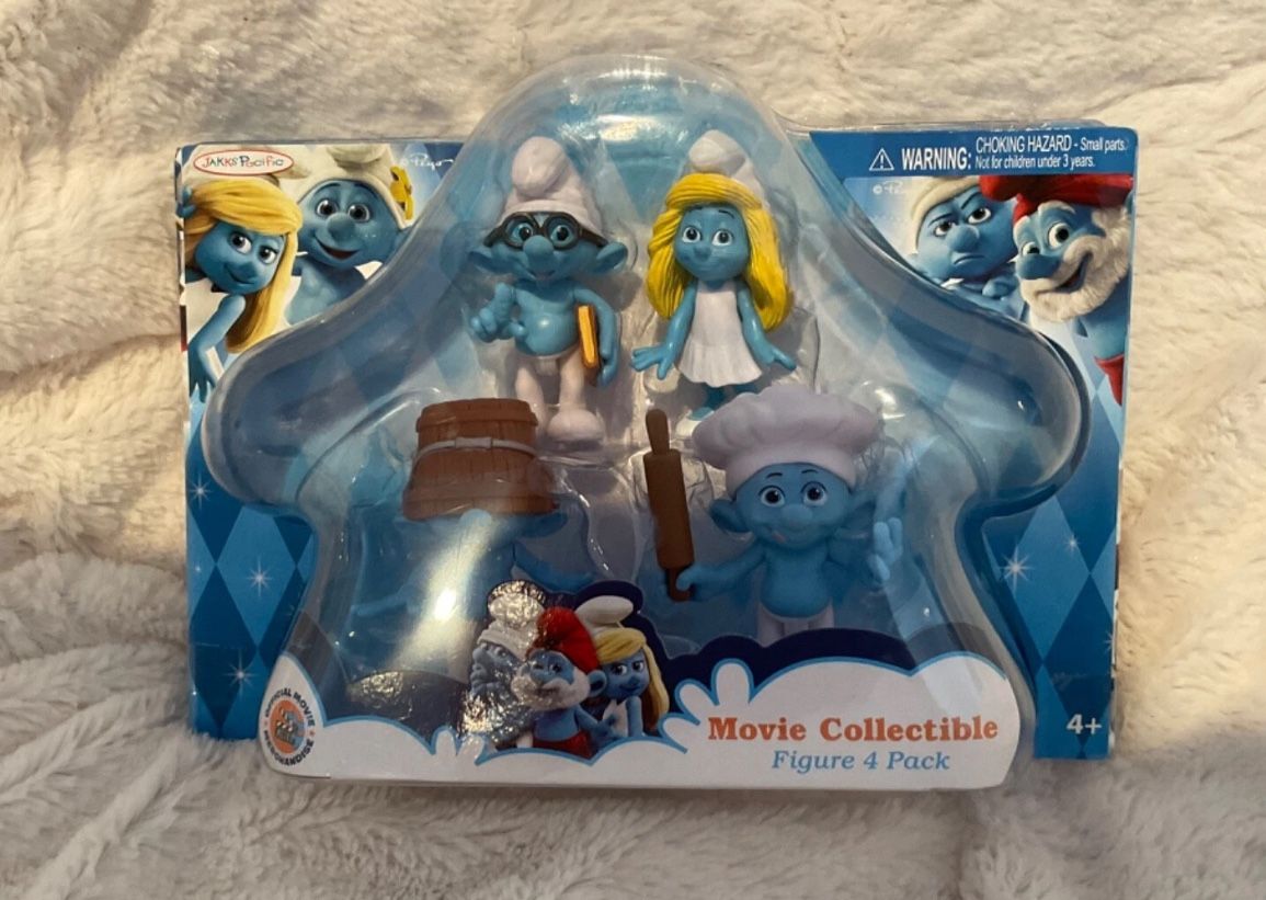 The Smurfs Brainy Smurfette Movie Collectible Figure 4-Pack 2013 New