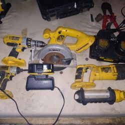 18 Volt DeWalt Tools With Charger And Batteries 
