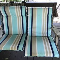 4 Cushions Patio Chairs Deck Beach Pool Porch Reversible Designs $$28 Cash