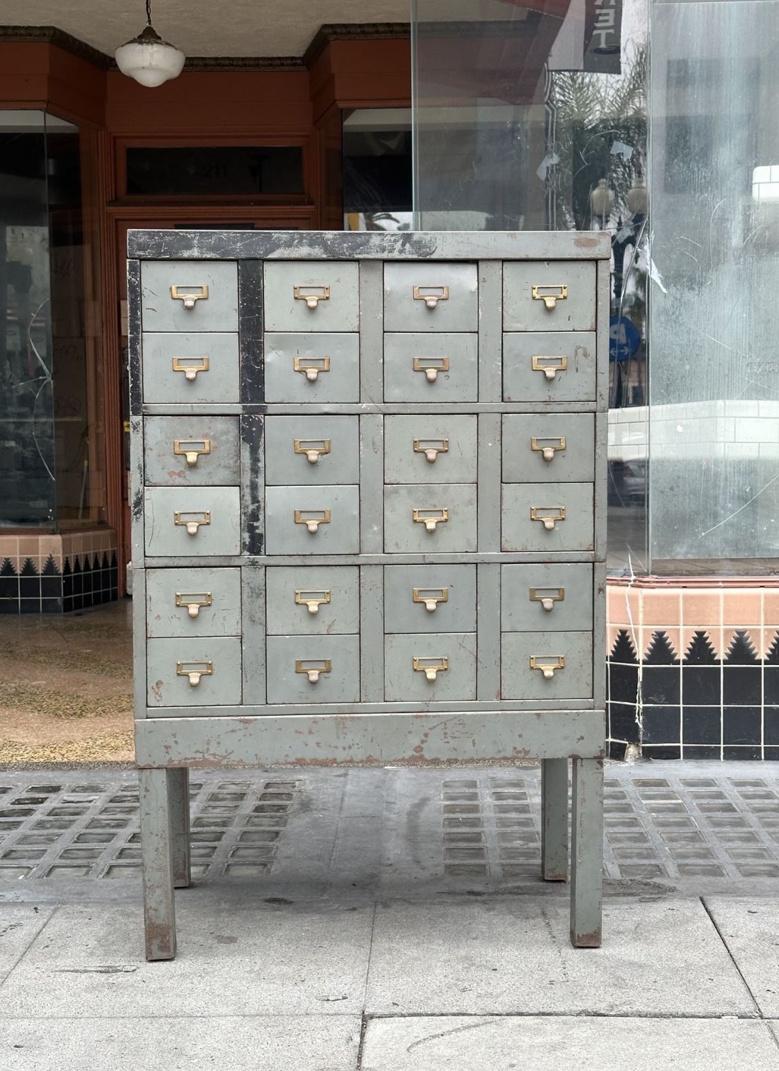 Steel Case 24 Drawer Card Catalog Cabinet
