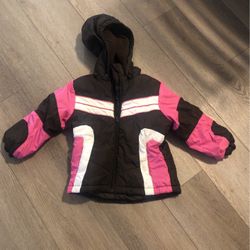 Snow Jacket Pink And Black Size 4T