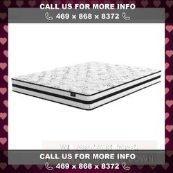 8 Inch Chime Innerspring White Queen Mattress in a Box