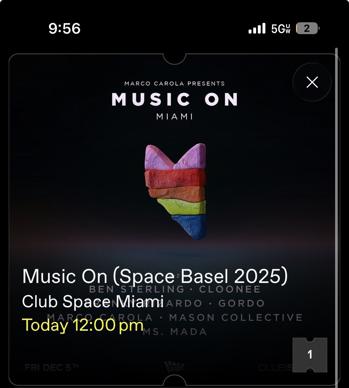 Music On (club space) After 12 Pm