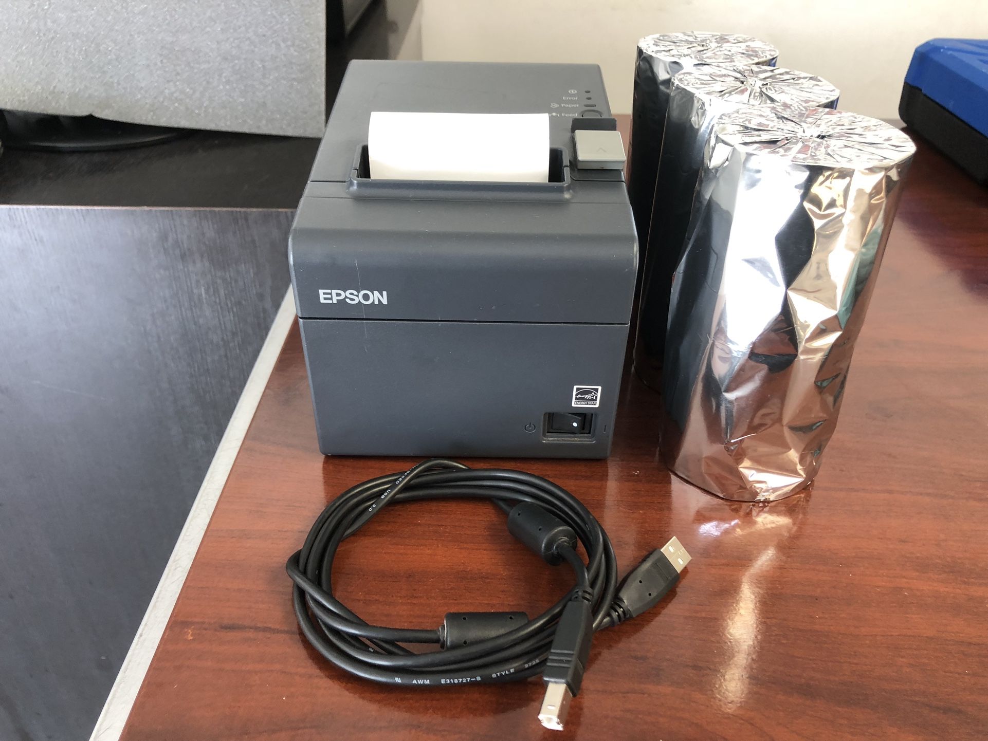 EPSON TM T20II Thermal POS Receipt Printer USB Type w/ 8 thermal Paper