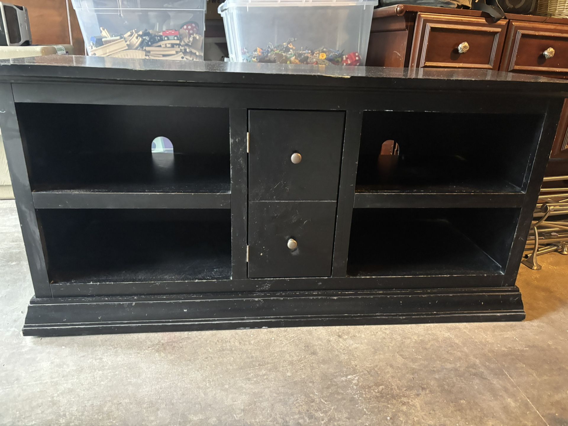 TV Console, Black (52”L, 25”H, 18”W)