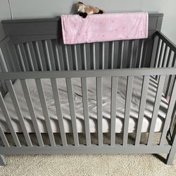 Convertible Crib + Toddler Bed Attachment – Grey