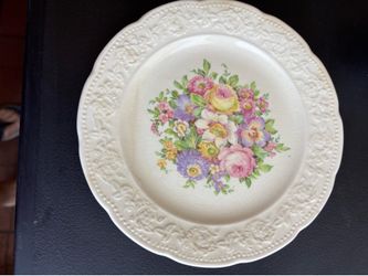 Two beautiful antique bread and butter plates