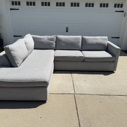 West Elm Harris 2-Piece Bumper Chaise Sectional-Delivery Available 
