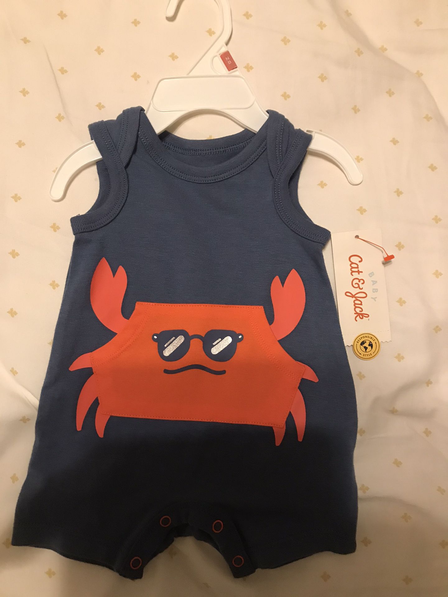 Baby boys Crab Romper-Cat &Jack blue(Newborn)