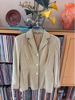 PRICE DROP: Fully-lined, VTG NW/OT tan Lambskin leather 3 button Blazer