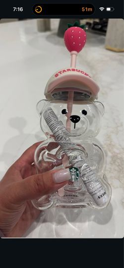 Bearista glass pink drink