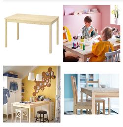 IKEA Solid Pine Wood Dining Table