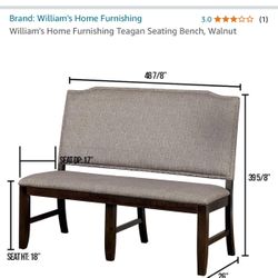 Grey Fabric Bench