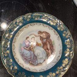 Antique German KPM Porcelain Wall Plate Grach Roman Design - Circa 1900