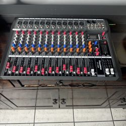 Fineshine 8/12/16 Channel Audio Mixer Sound Mixing Console with Bluetooth USB,PC Recording Input, XLR Microphone Jack, 48V Power, RCA Input/Output for