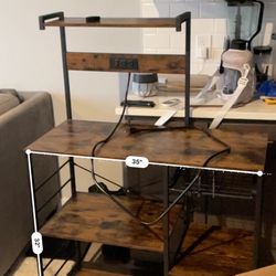 Coffee/Pantry Table With Plugin 