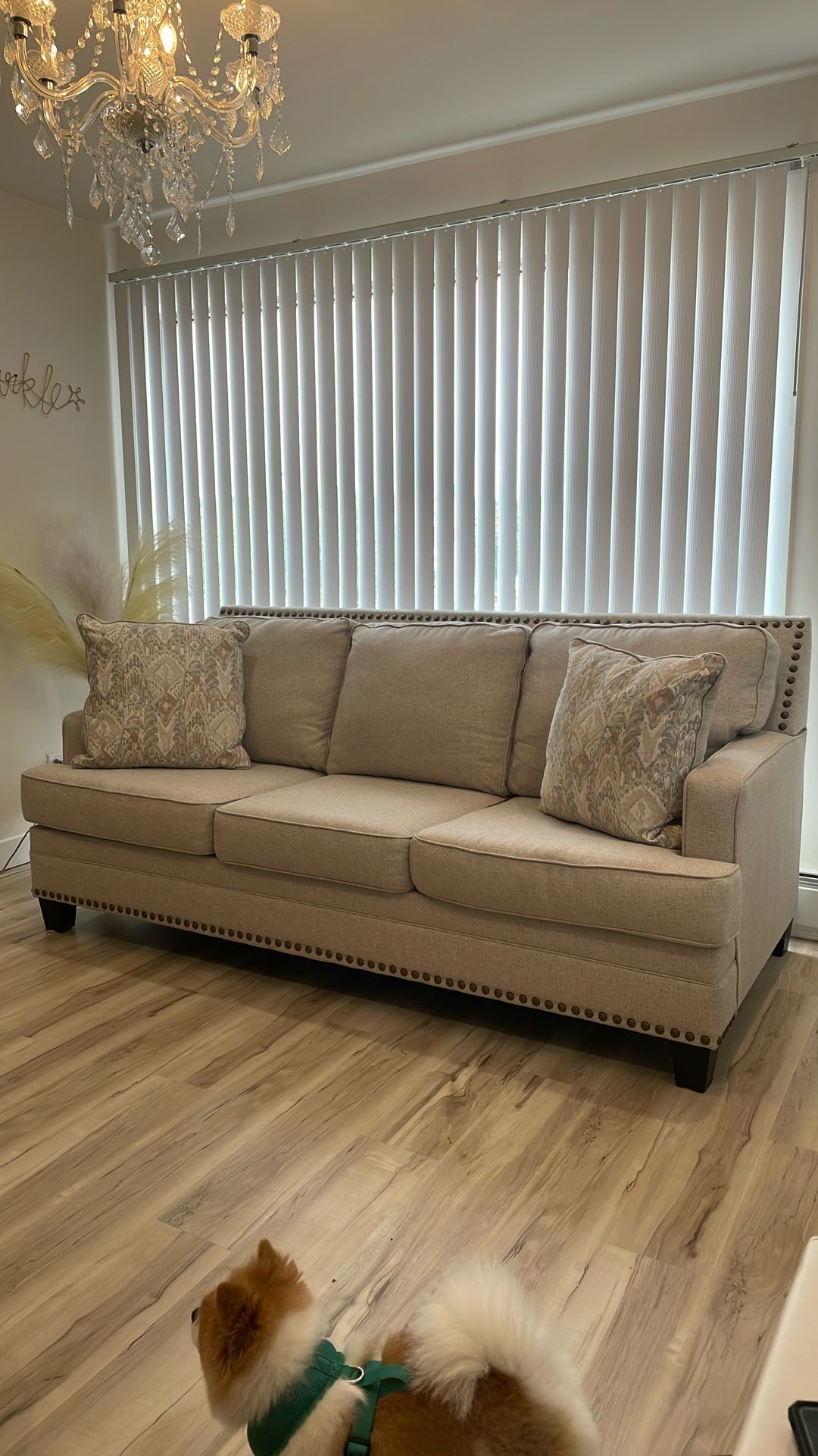 Sofa Love Seat dining room table with six chairs