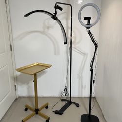 Ring Light, Lash Light , Aluminum Trolley Tray