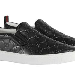 Authentic Gucci Men’s GG Black  slip on sneakers GG Monogram US 6.5 - 31