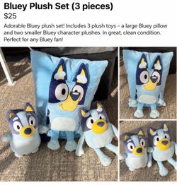 Bluey Plush Set – 3 Pieces