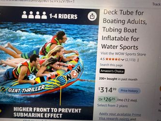 Deck Tube for Boating Adults, Tubing Boat Inflatable for Water Sports Visit the WOW Sports